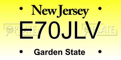 E70JLV New Jersey License Plate
