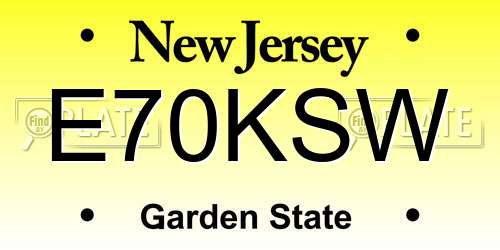E70KSW New Jersey License Plate