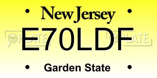 E70LDF New Jersey License Plate