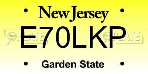 E70LKP New Jersey License Plate