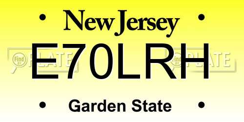 E70LRH New Jersey License Plate