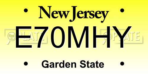 E70MHY New Jersey License Plate