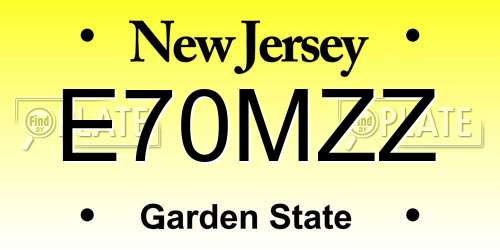 E70MZZ New Jersey License Plate