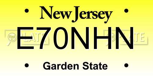 E70NHN New Jersey License Plate