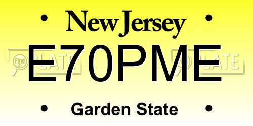 E70PME New Jersey License Plate