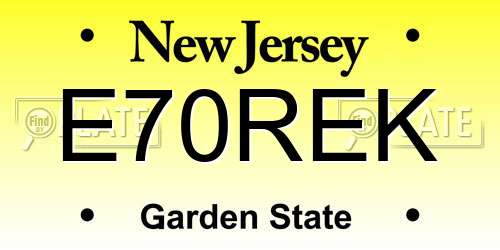 E70REK New Jersey License Plate