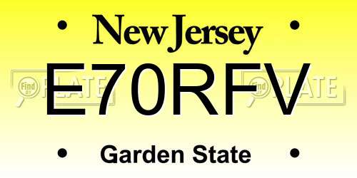 E70RFV New Jersey License Plate