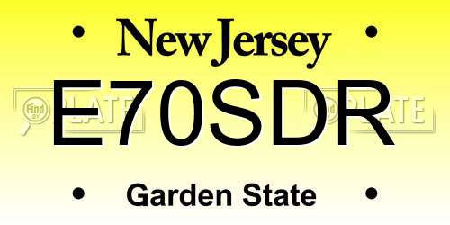 E70SDR New Jersey License Plate