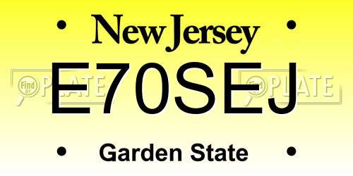 E70SEJ New Jersey License Plate