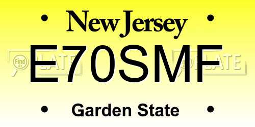E70SMF New Jersey License Plate