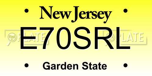 E70SRL New Jersey License Plate
