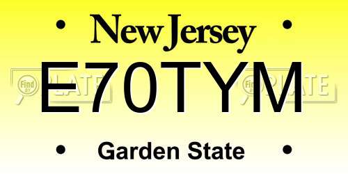 E70TYM New Jersey License Plate