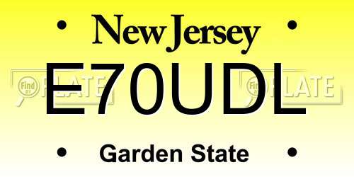 E70UDL New Jersey License Plate