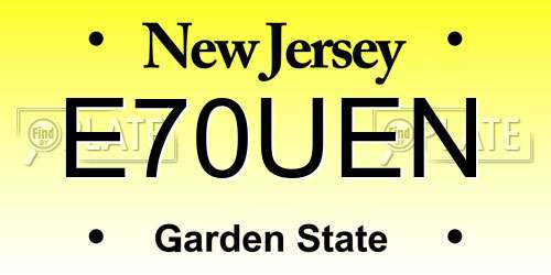 E70UEN New Jersey License Plate