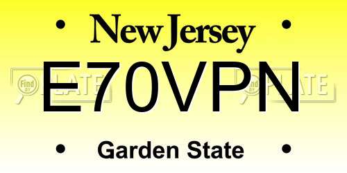 E70VPN New Jersey License Plate