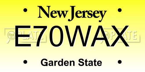 E70WAX New Jersey License Plate