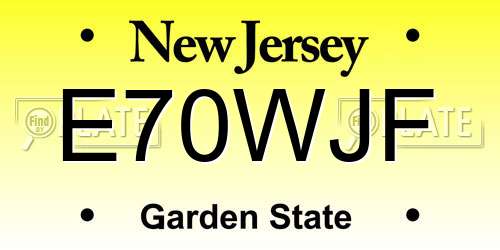E70WJF New Jersey License Plate