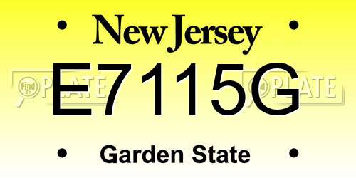 E7115G New Jersey License Plate