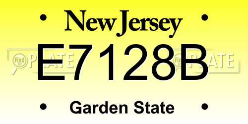E7128B New Jersey License Plate