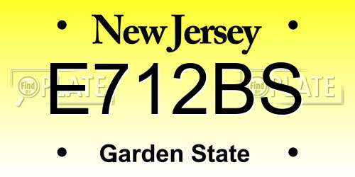 E712BS New Jersey License Plate