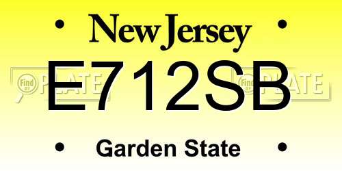 E712SB New Jersey License Plate