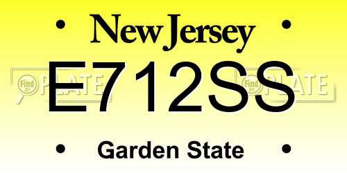 E712SS New Jersey License Plate