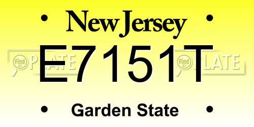 E7151T New Jersey License Plate