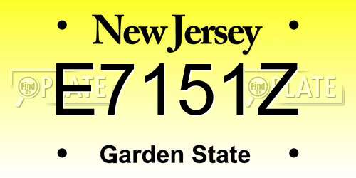 E7151Z New Jersey License Plate