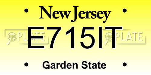 E715IT New Jersey License Plate