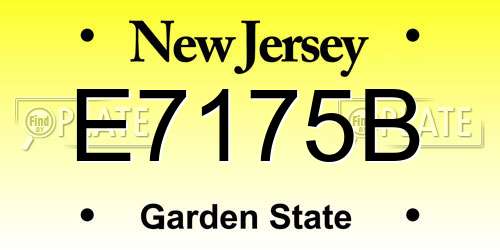 E7175B New Jersey License Plate