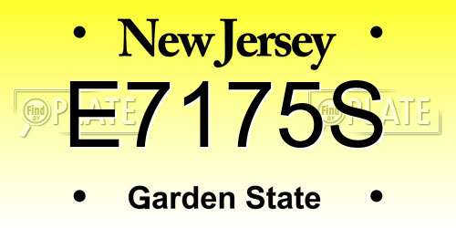 E7175S New Jersey License Plate