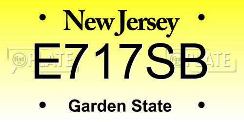E717SB New Jersey License Plate