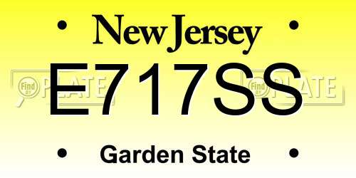 E717SS New Jersey License Plate