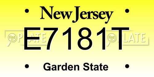 E7181T New Jersey License Plate