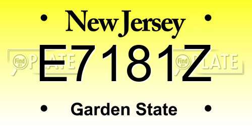 E7181Z New Jersey License Plate