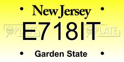 E718IT New Jersey License Plate
