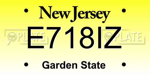 E718IZ New Jersey License Plate