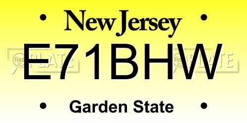 E71BHW New Jersey License Plate