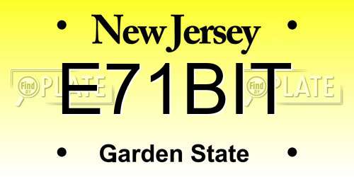 E71BIT New Jersey License Plate
