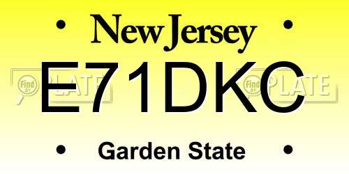 E71DKC New Jersey License Plate