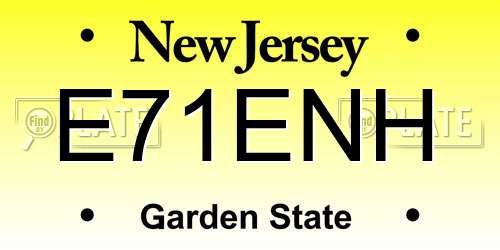 E71ENH New Jersey License Plate