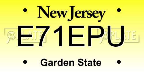 E71EPU New Jersey License Plate