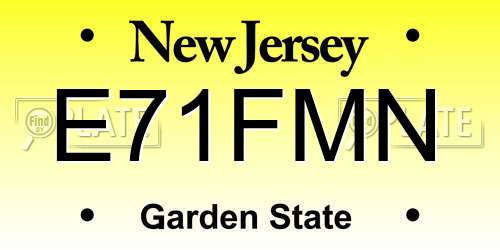 E71FMN New Jersey License Plate
