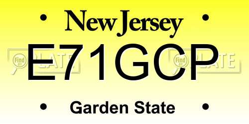 E71GCP New Jersey License Plate