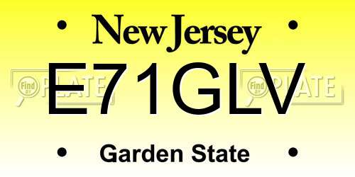 E71GLV New Jersey License Plate