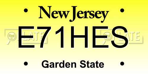 E71HES New Jersey License Plate