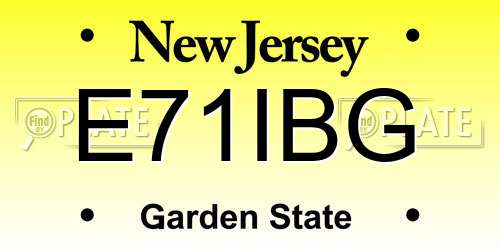 E71IBG New Jersey License Plate