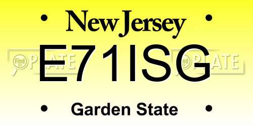 E71ISG New Jersey License Plate