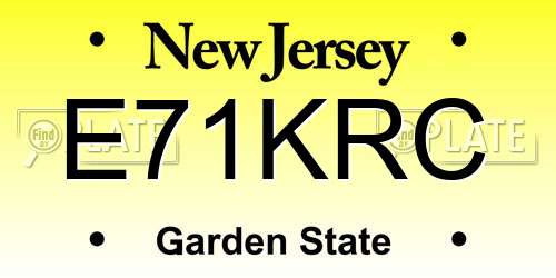 E71KRC New Jersey License Plate