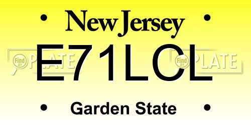 E71LCL New Jersey License Plate